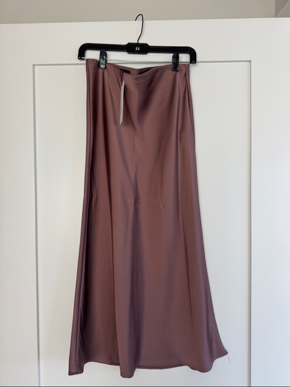 Zara Satin Maxi Skirt in Dusty Rose